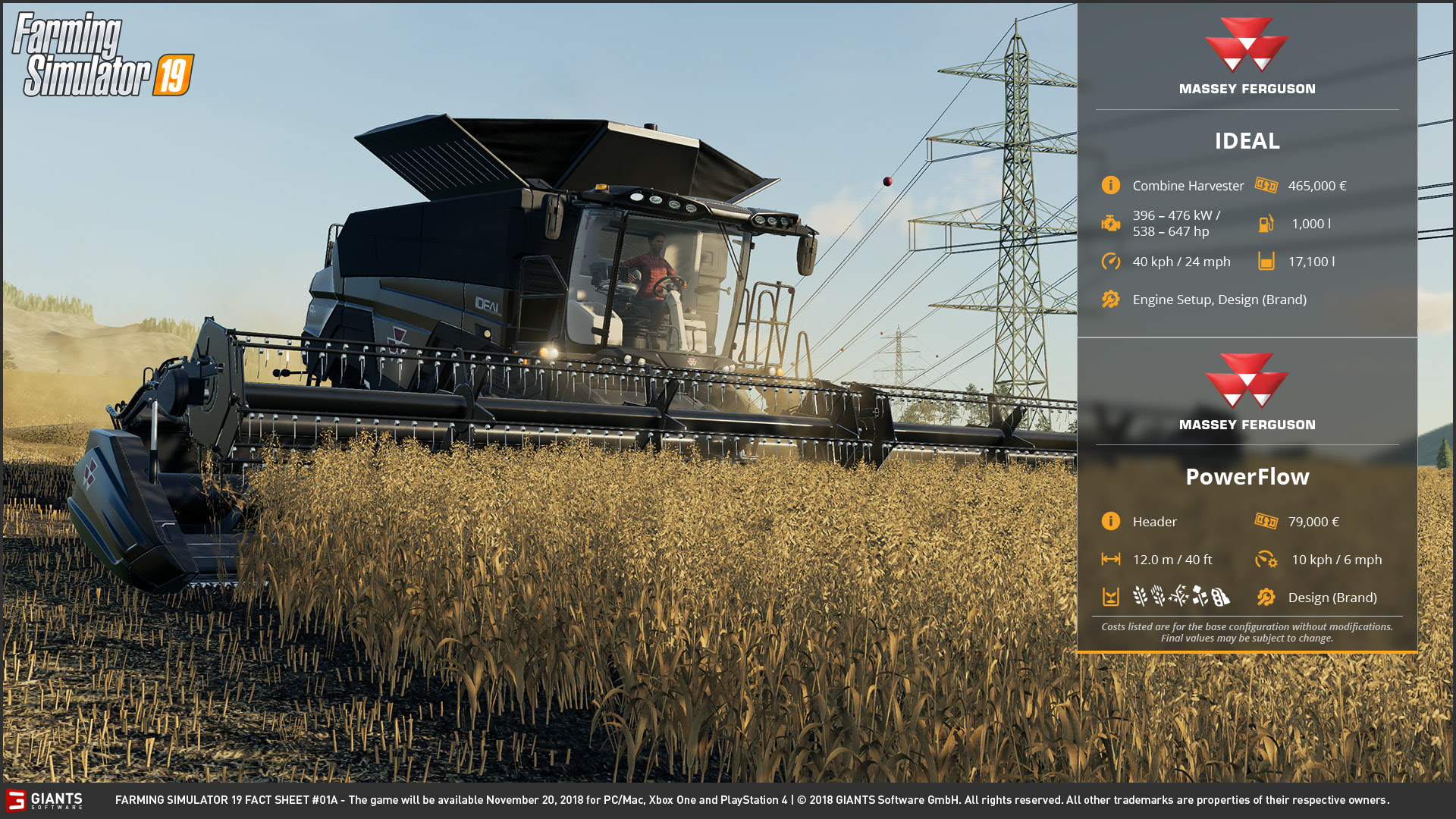 Farming Simulator 19: Fact&nbsp;Sheets